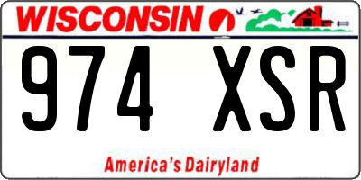 WI license plate 974XSR