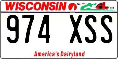 WI license plate 974XSS