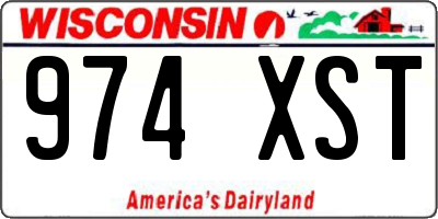 WI license plate 974XST