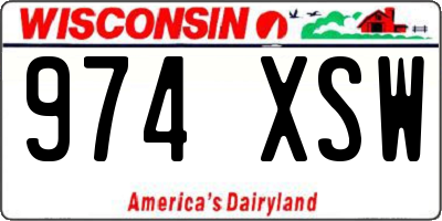 WI license plate 974XSW
