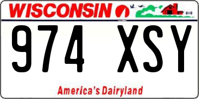 WI license plate 974XSY