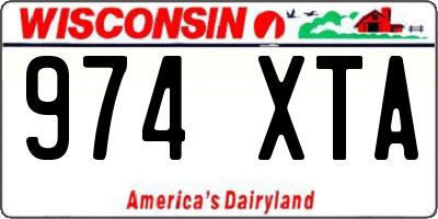 WI license plate 974XTA