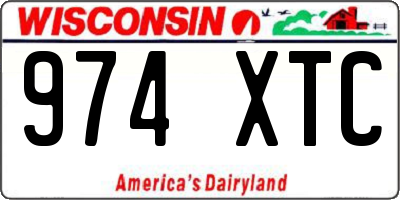 WI license plate 974XTC