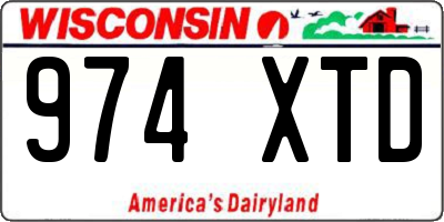 WI license plate 974XTD