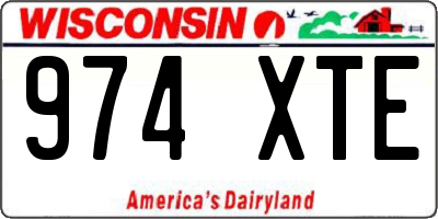 WI license plate 974XTE