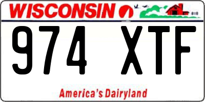 WI license plate 974XTF