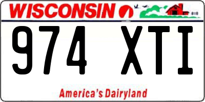 WI license plate 974XTI