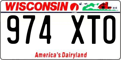 WI license plate 974XTO