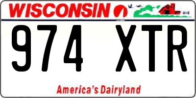 WI license plate 974XTR