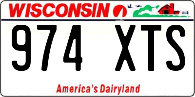 WI license plate 974XTS