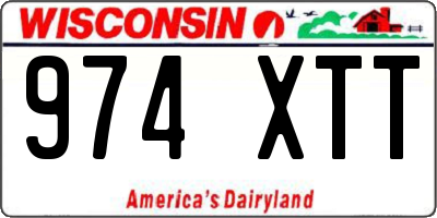 WI license plate 974XTT
