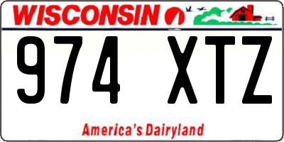 WI license plate 974XTZ