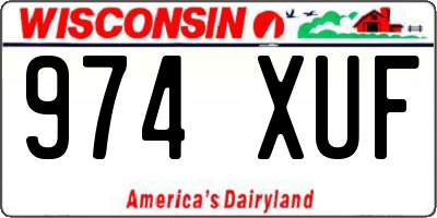 WI license plate 974XUF