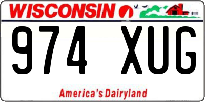 WI license plate 974XUG