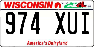 WI license plate 974XUI