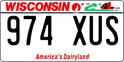 WI license plate 974XUS