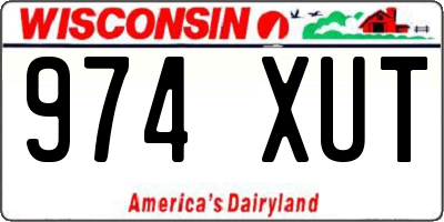 WI license plate 974XUT