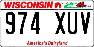 WI license plate 974XUV