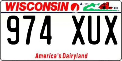 WI license plate 974XUX
