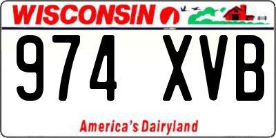 WI license plate 974XVB