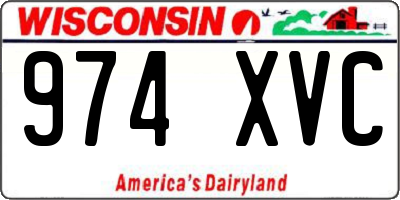 WI license plate 974XVC