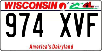 WI license plate 974XVF