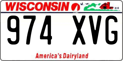 WI license plate 974XVG