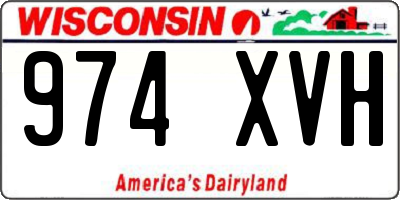 WI license plate 974XVH