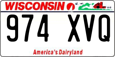 WI license plate 974XVQ