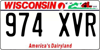 WI license plate 974XVR