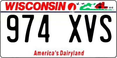 WI license plate 974XVS