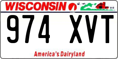 WI license plate 974XVT