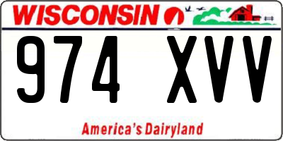 WI license plate 974XVV