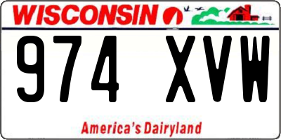 WI license plate 974XVW