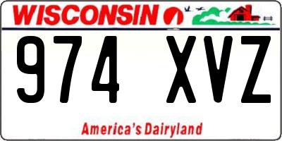 WI license plate 974XVZ