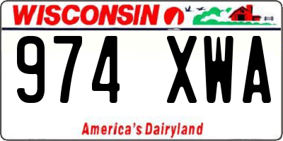 WI license plate 974XWA