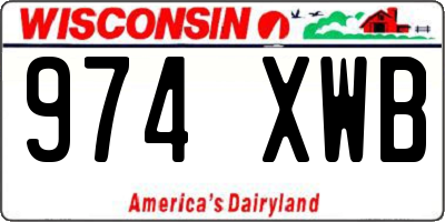 WI license plate 974XWB