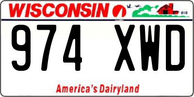 WI license plate 974XWD