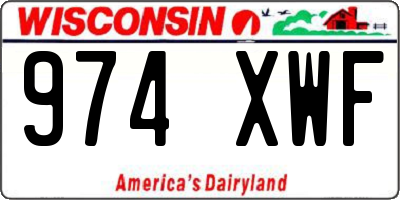 WI license plate 974XWF