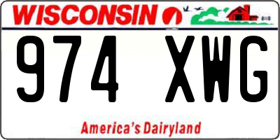 WI license plate 974XWG