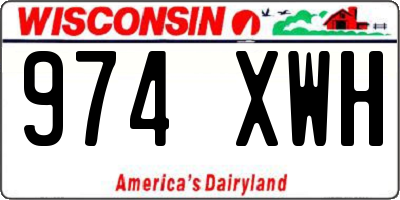 WI license plate 974XWH