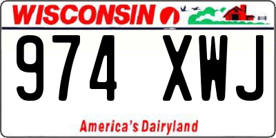 WI license plate 974XWJ