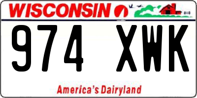 WI license plate 974XWK