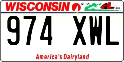 WI license plate 974XWL