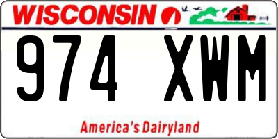 WI license plate 974XWM