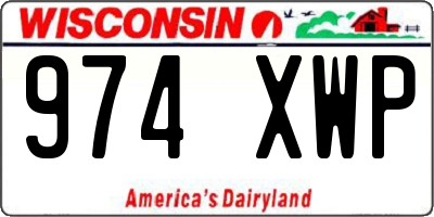 WI license plate 974XWP