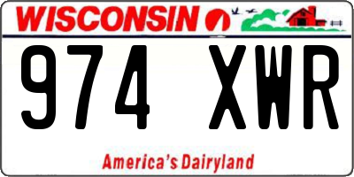 WI license plate 974XWR