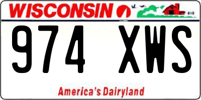 WI license plate 974XWS
