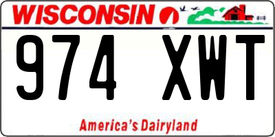 WI license plate 974XWT