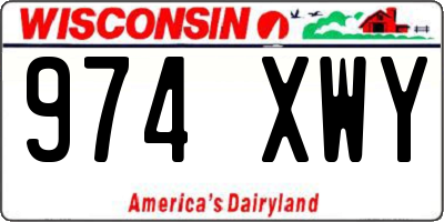 WI license plate 974XWY